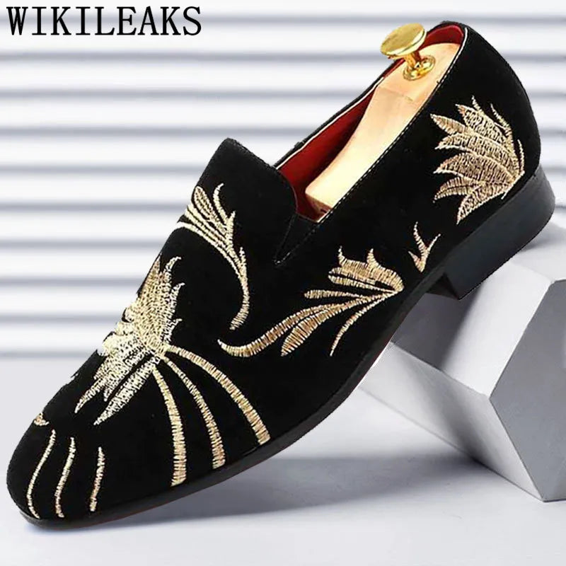 Men's Embroiled Formal Loafers Shoes