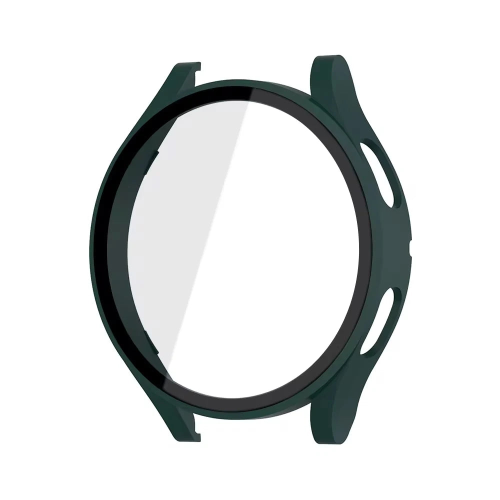 Tempered Glass+ PC Cover for Samsung Galaxy Watch 7 4 5 6 44mm 40mm All Coverage Protective Bumper Case Galaxy Watch Accessories