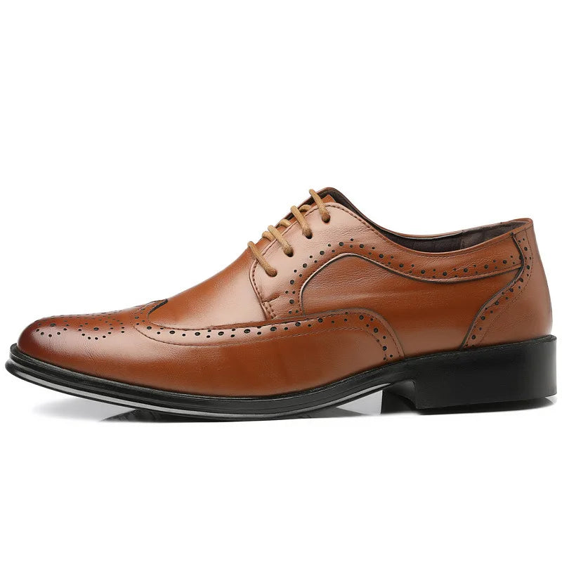 Handcrafted Mens Oxford Shoes Genuine Calfskin Leather Brogue Dress Shoes Classic Business Formal Shoes Man