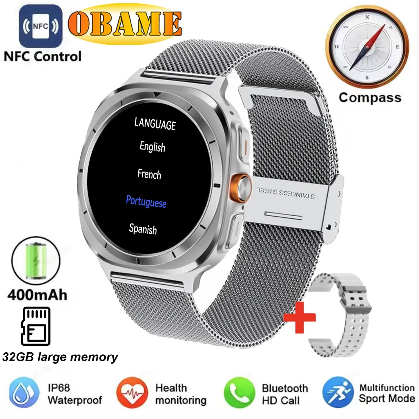 2025New Galaxy Watch 7 Ultra Smart Watch 32GB Memory GPS NFC Men Ms. 1.5"HD AMOLED Screen Fitness Tracker Health Smart Bracelet