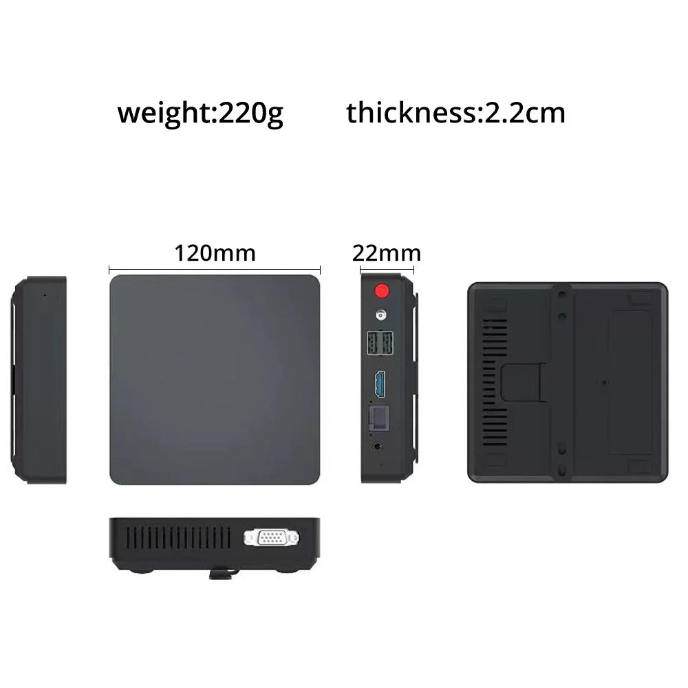 SOYO M2 Mini PC Intel Celeron N3350 CPU 6G RAM 64G M.2 SSD HDMI+VGA USB3.0 Win10Pro Desktop Portable Computer WiFi Bluetooth 4.2