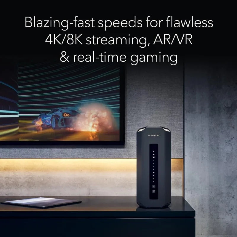 home.Nighthawk WiFi 7 Router (RS700S) BE19000 19Gbps Wireless Speed – 10Gb Internet Port – Tri-Band Gigabit Gaming Router – Cove