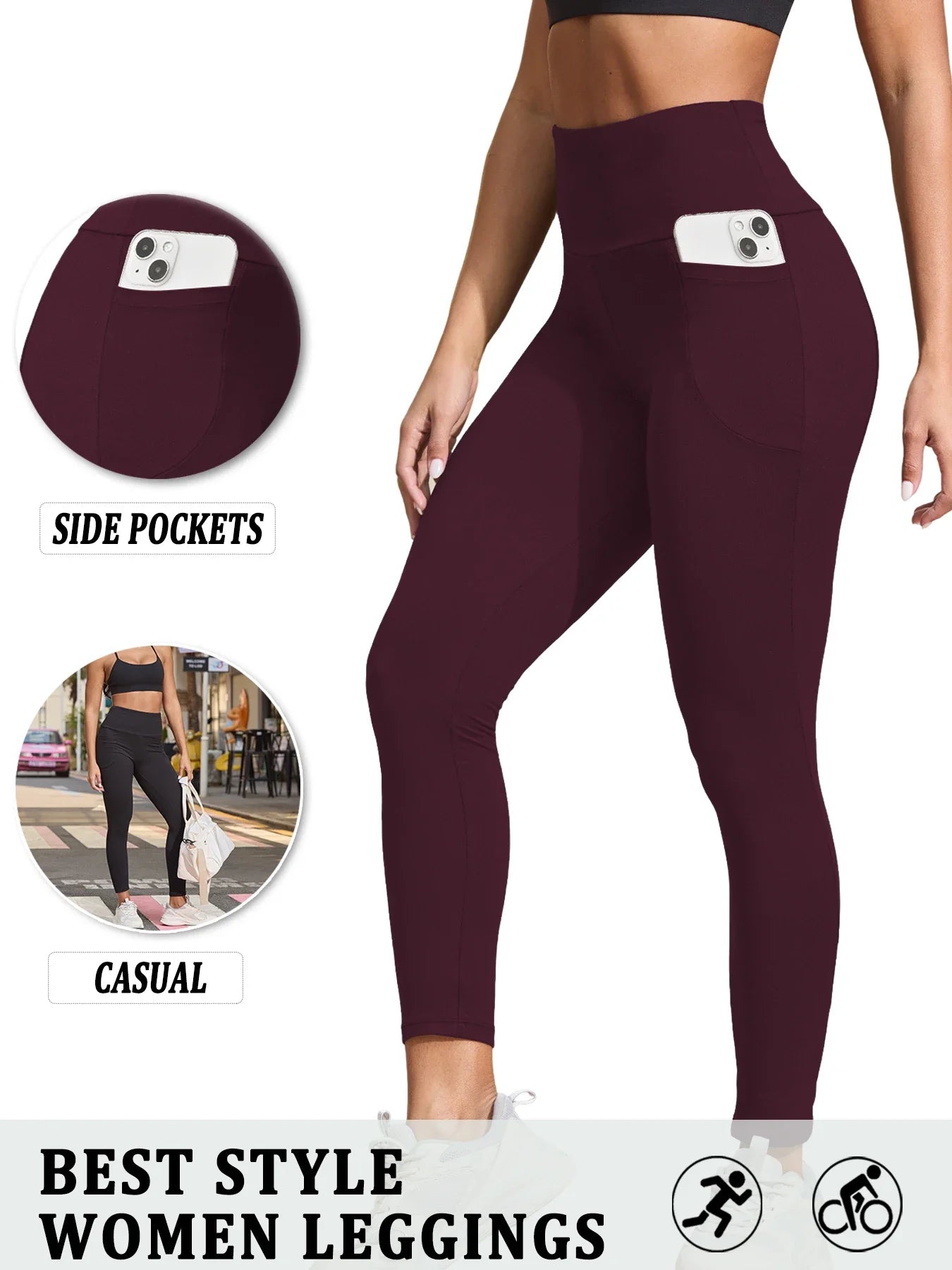 High Waisted Absorbent Leggings with Pocket