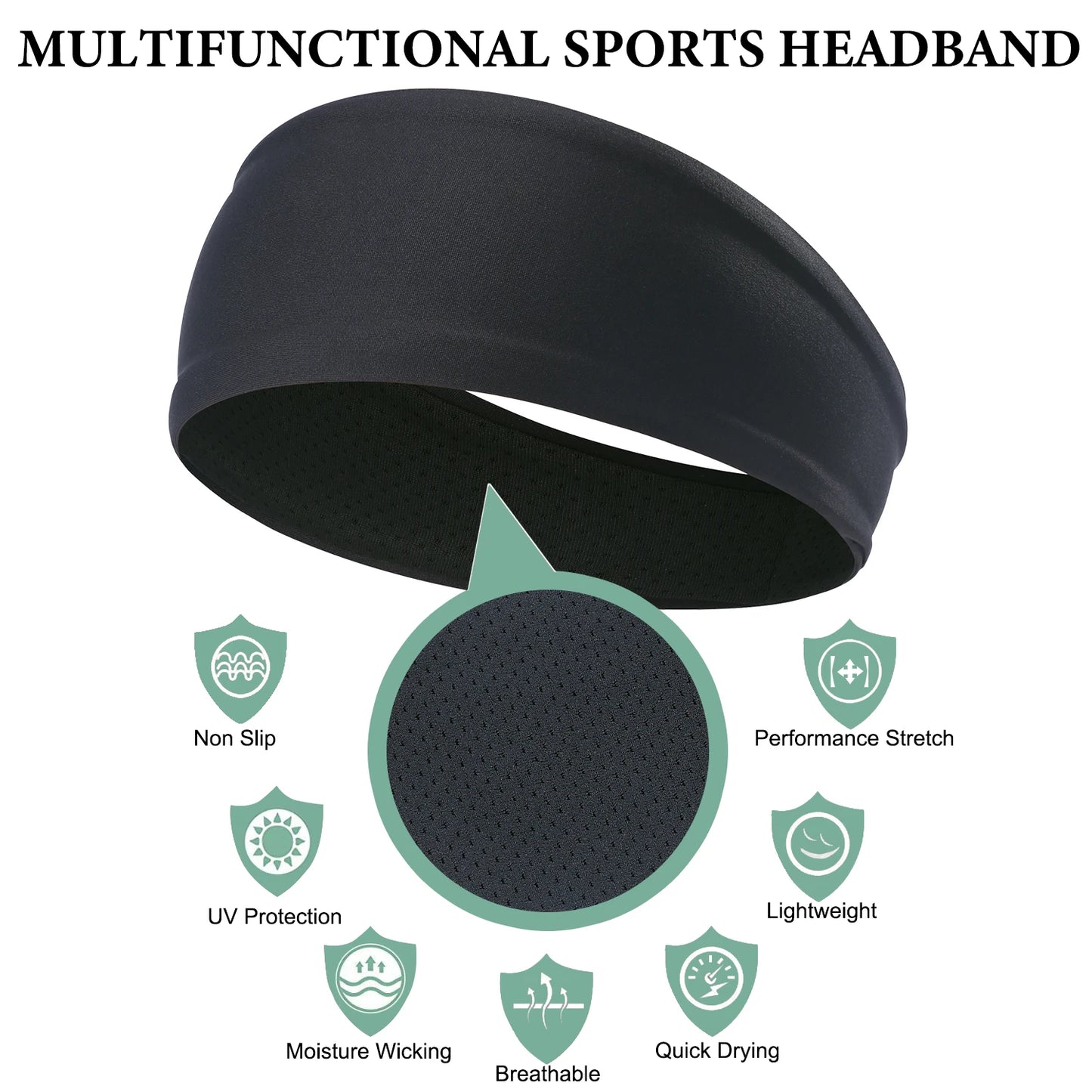 Sports Anti-Slip Headband Lightweight Yoga Fitness Running Jogging Sweat Band Gym Cycling Basketball Workout Hair Bands Men Girl