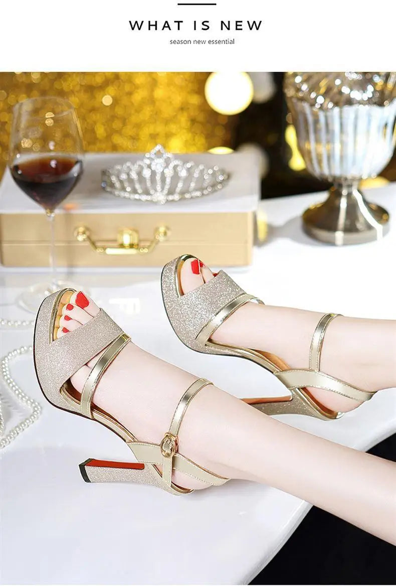 Luxury Women's Pumps Peep Toe Sexy Women Sandals High Quality Fish Mouth Shoes 11.5CM High Heels Shoes Women sandalias de mujer