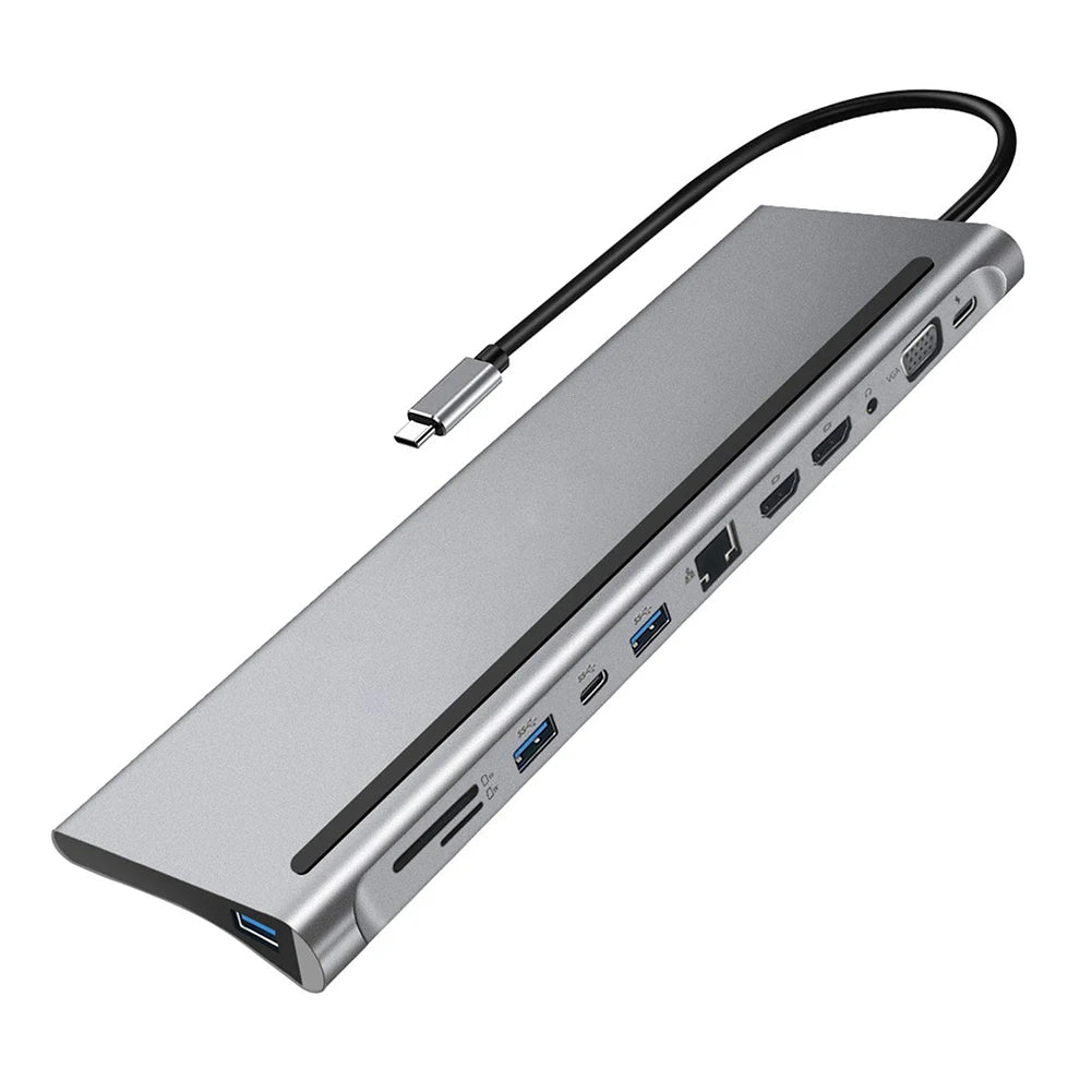 12-In-1 USB C Hub USB 3.1 Type-C to HDMI-compatible 4K RJ45 VGA Multi USB Splitter Docking Station for Microsoft Surface Book 2