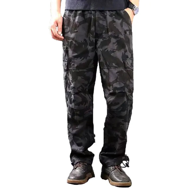 Spring Autumn Men Solid Cargo Pants Men Casual Multi Pockets Tactical Trousers Pants Men Cotton Joggers Camouflage Trousers Male