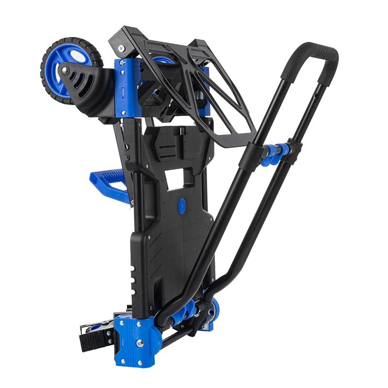 2 in 1 Folding Hand Truck Aluminum Trolley Portable Handcart 4 Wheel Flatbed Truck Outdoor Camp Wagon Multifunction Luggage Cart