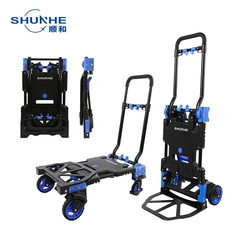 2 In 1 Convertible Moving Portable Foldable Hand Truck Multi-Function Folding Trolley