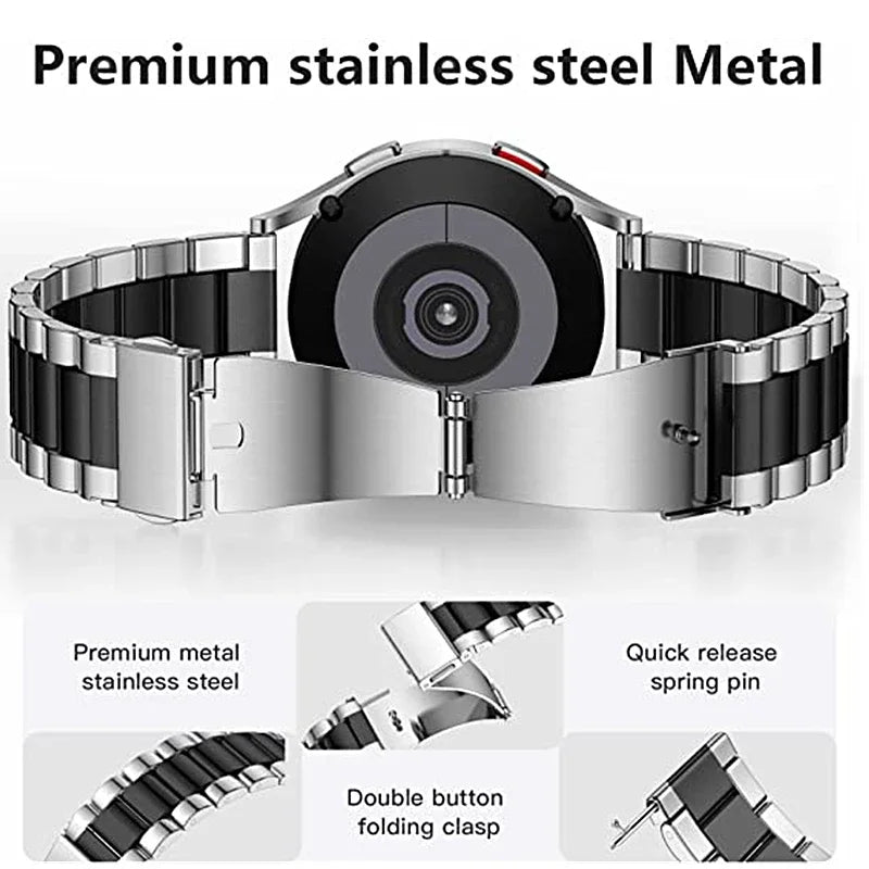 Band+Case for Samsung Galaxy Watch 6 5 4 44 40mm 4/6 Classic 46 42mm Stainless Steel Bracelet Galaxy Watch 3 5 Pro 41 45mm Strap
