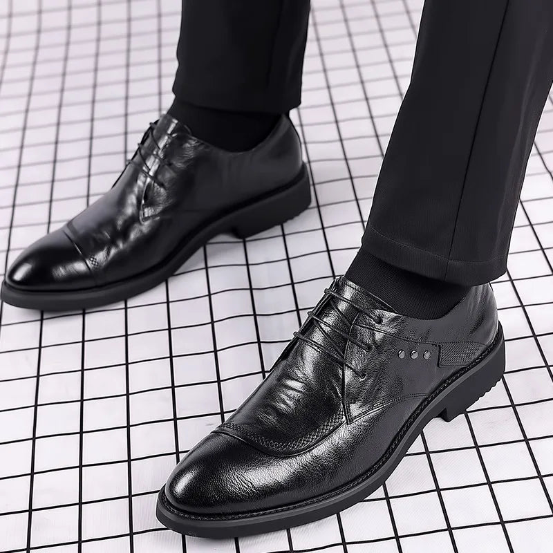Men's Genuine Leather Business Formal Oxfords Shoes