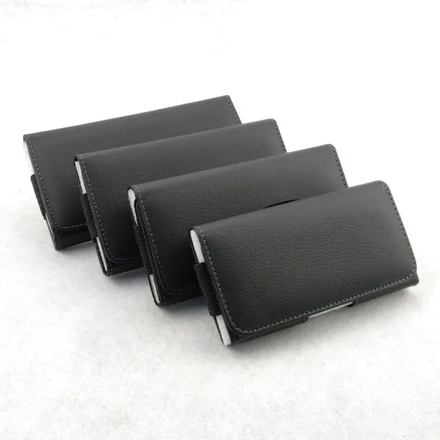 Phone Leather Case For Xiaomi Samsung S21 S20 iPhone 13 Men's Mobile Phone Bag Universal 5.0-6.5 inch Waist Belt Holster