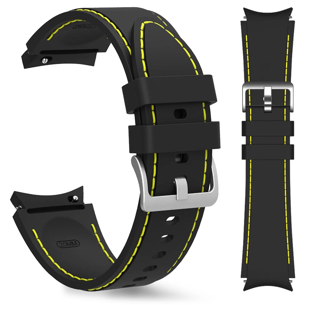 Strap For Samsung Galaxy Watch 7/6/5/4 40mm 44mm 5 Pro 45mm Sport Silicone Needlework wristband Watch 6 Classic 43mm 47mm Belt
