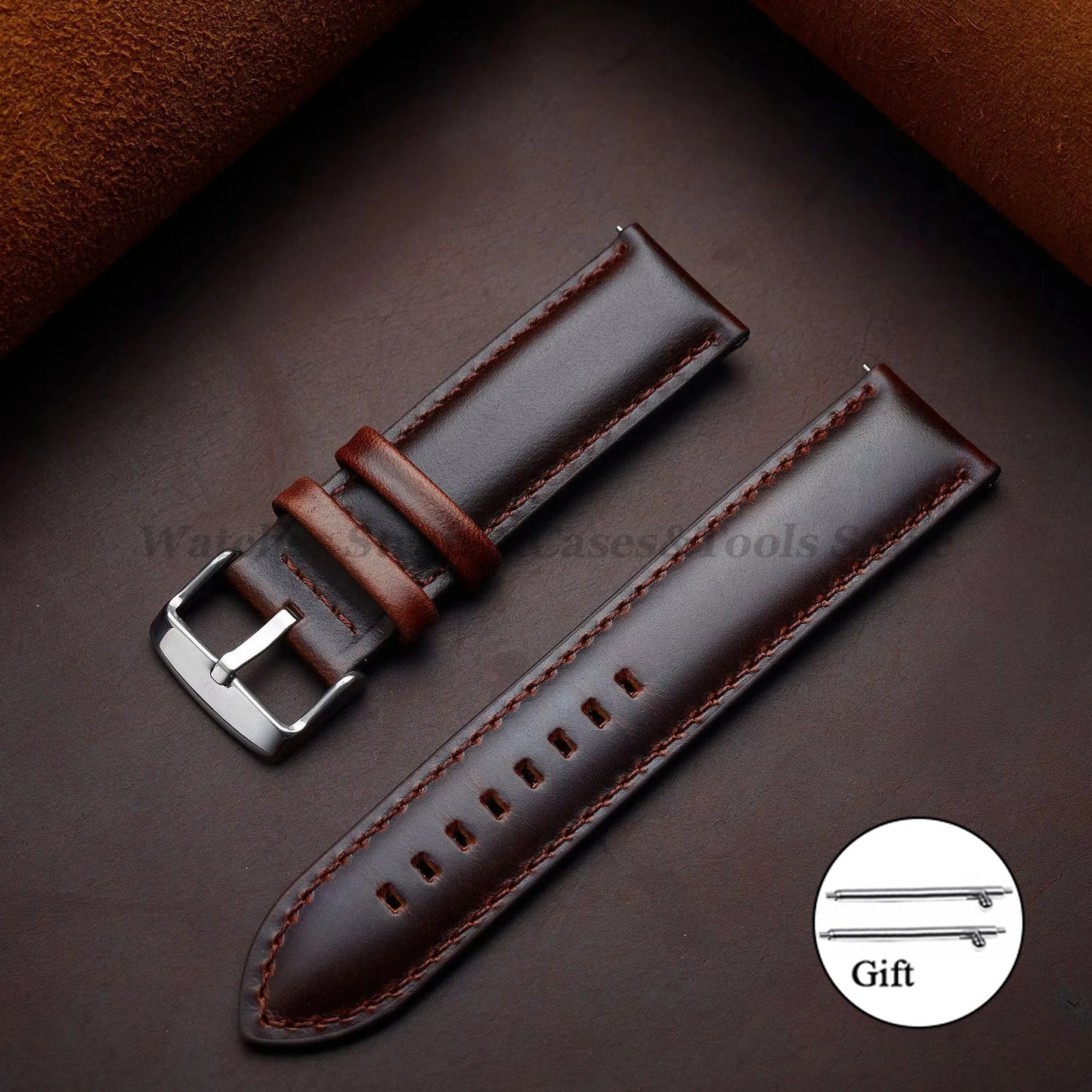 Genuine Leather Watchband 18mm 20mm 22mm 24mm 26mm Vintage Cowhide Watch Strap for DW Quick Release Bracelet Universal Wristband