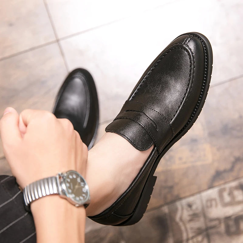 Men's Casual Black Loafer Dress Shoes