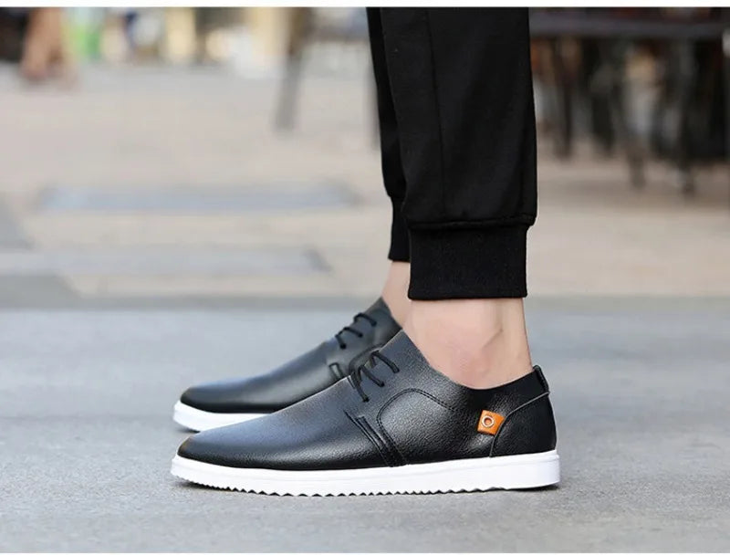 Men's Leather Casual Shoes Brand Comfortable Dress Shoes for Men Lace Up Oxfords Shoes Quality Men Sports Shoe Tenis Hombres 45