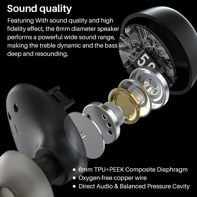 TOZO A1 Wireless Bluetooth Earbuds Small In Ear Headset Earphones Stereo Bass IPX5 Waterproof Microphone