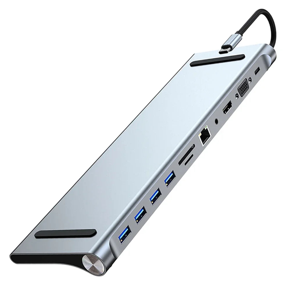 11 in 1 USB C Docking Station 100W PD SD/TF Audio Type C Hub 1* USB 3.0 3*USB2.0 for MacBook Pro/Air Dell HP Surface Lenovo ASUS