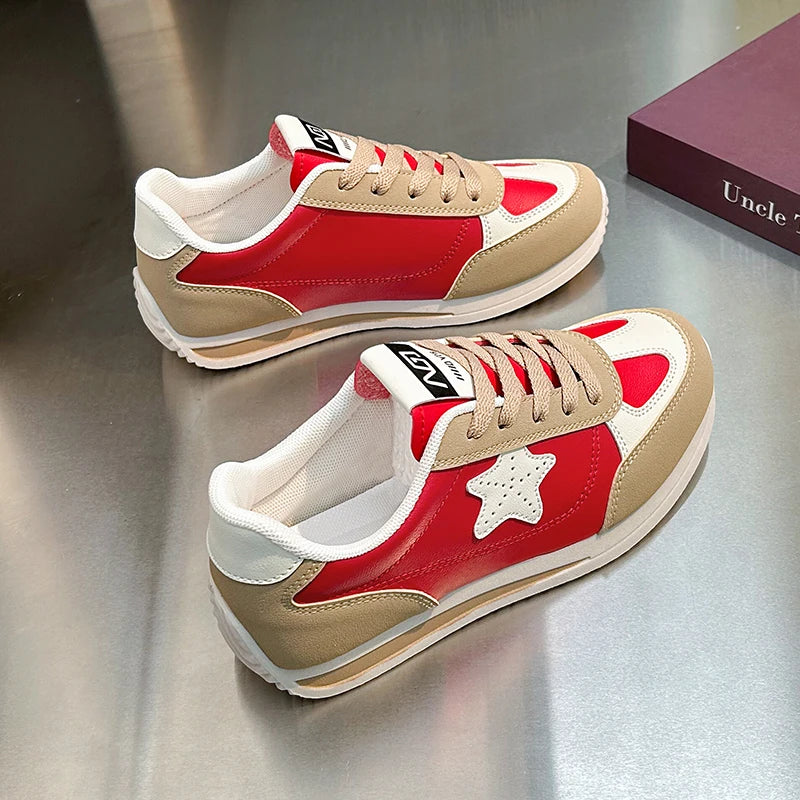 2023 Women Running Shoes Ladies Breathable Sneakers Light Sports Vulcanize Shoes Outdoor Lace Up Training Shoes Zapatos De Mujer