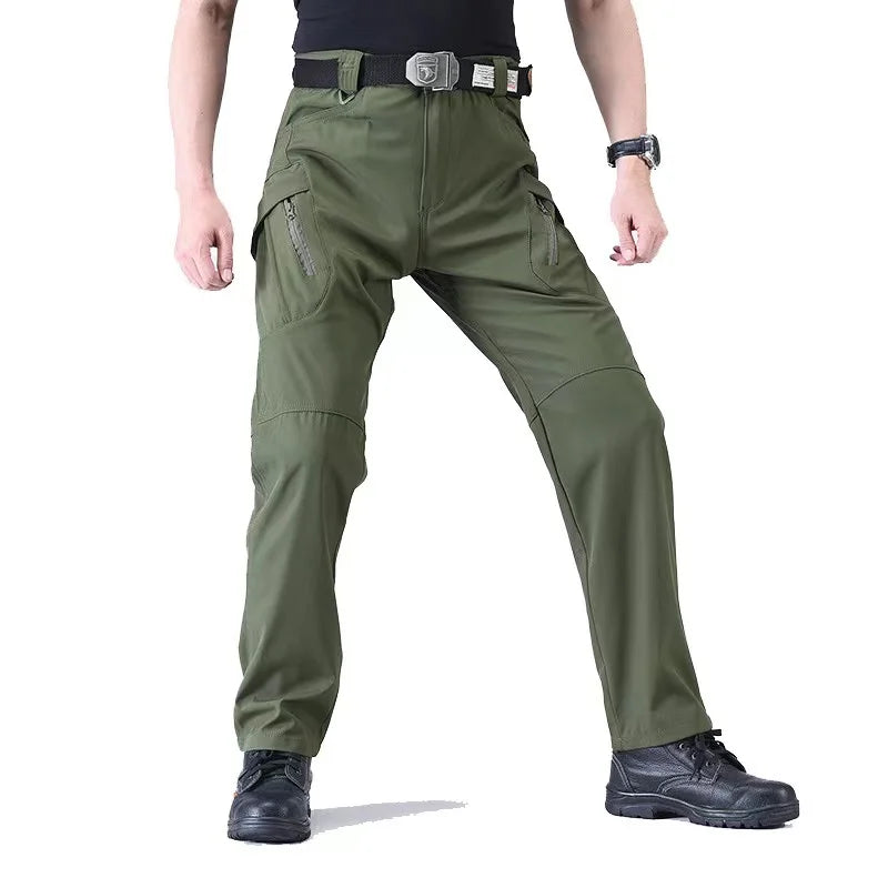 Men Tactical Cargo Softshell Elastic Hiking Trekking Climbing Camping Outdoor Hunting Trousers Spring Autumn Fall Military Pants