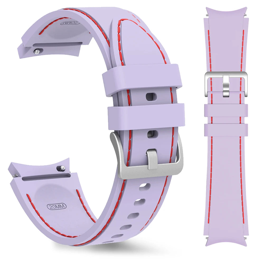 Strap For Samsung Galaxy Watch 7/6/5/4 40mm 44mm 5 Pro 45mm Sport Silicone Needlework wristband Watch 6 Classic 43mm 47mm Belt