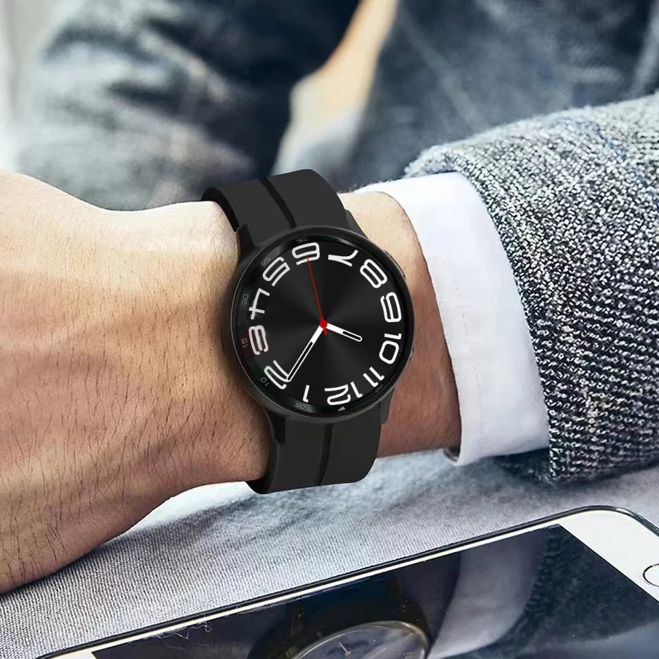 Silicone strap For Samsung Galaxy watch 7 6 5 4 40mm 44mm 45mm Original replacement band For Watch 6 4 Classic 43mm 47mm 46mm