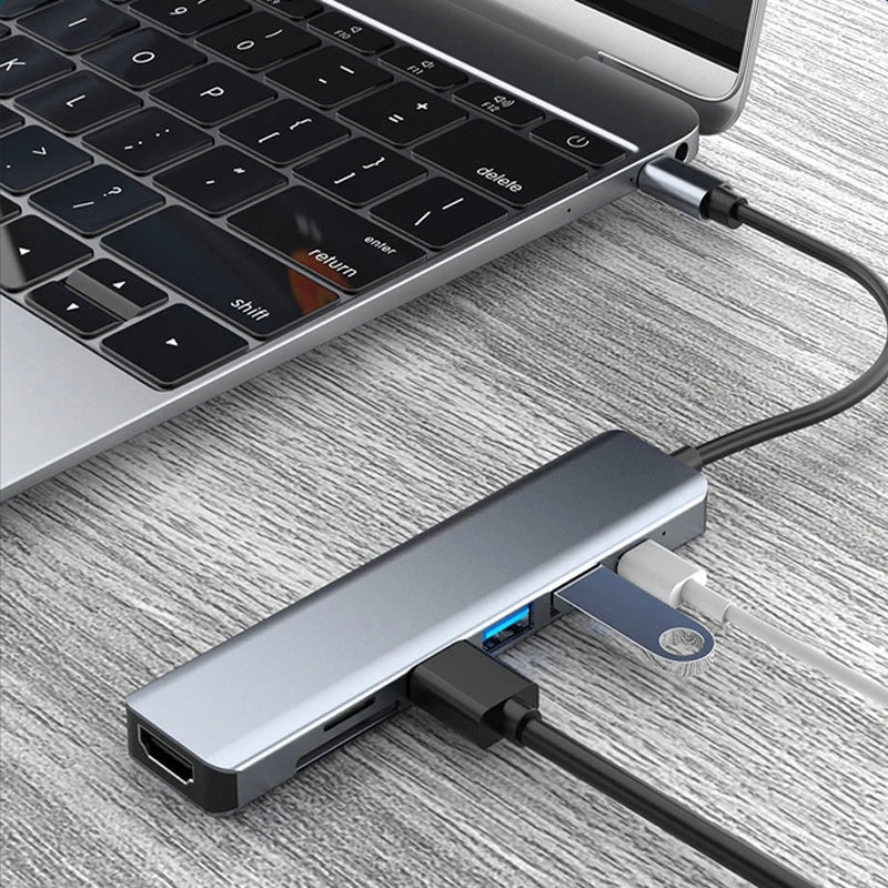 USB C Docking Station 4K30Hz Type C HUB USB C Splitter Laptop Adapter For Macbook Air M1iPad Pro RJ45 PC Accessories USB 3.0 HUB