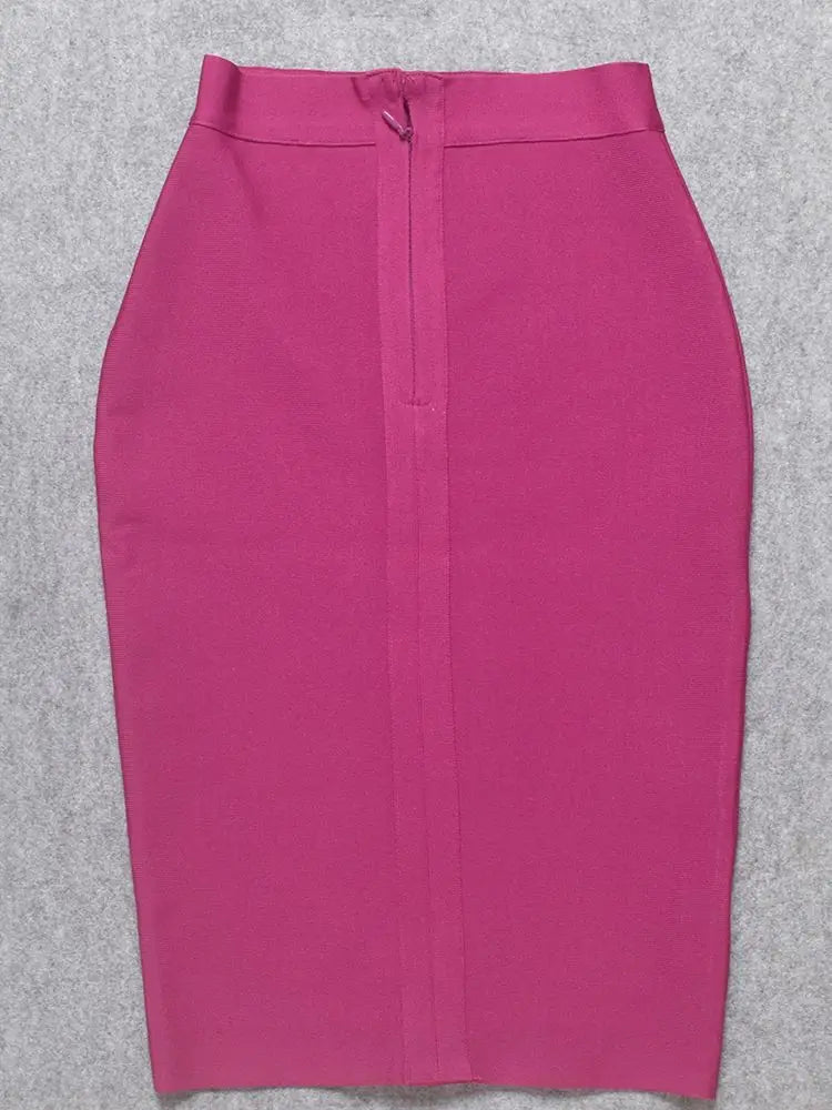 BEAUKEY Sexy Fushcia Pink Bandage Skirt 2023 For Women Party Pencil Skirt Bodycon Cocktail Luxury White Red Black Skirts XL