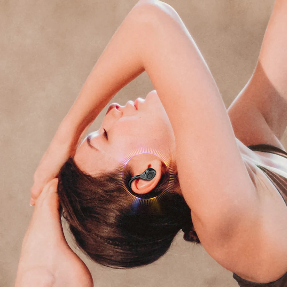 Wireless Bluetooth Headset Ear Hook Sports HiFI Stereo Headphones Waterproof Headset Noise Reduction LED Display Running Earbuds