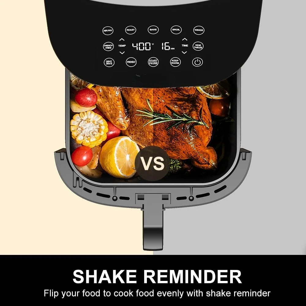 Air Fryer 6.8 Quarts, 10-in-1 Functions, Roast, Bake, Broil, Dehydrate, Nonstick & Dishwasher, Digital Touchscreen Air Fryers