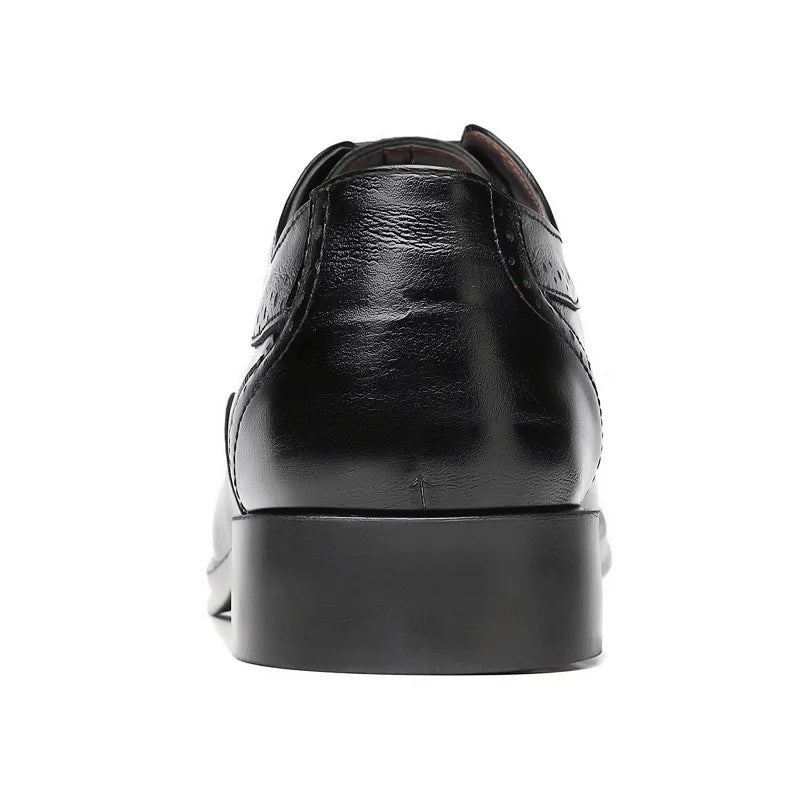 Handcrafted Mens Oxford Shoes Genuine Calfskin Leather Brogue Dress Shoes Classic Business Formal Shoes Man