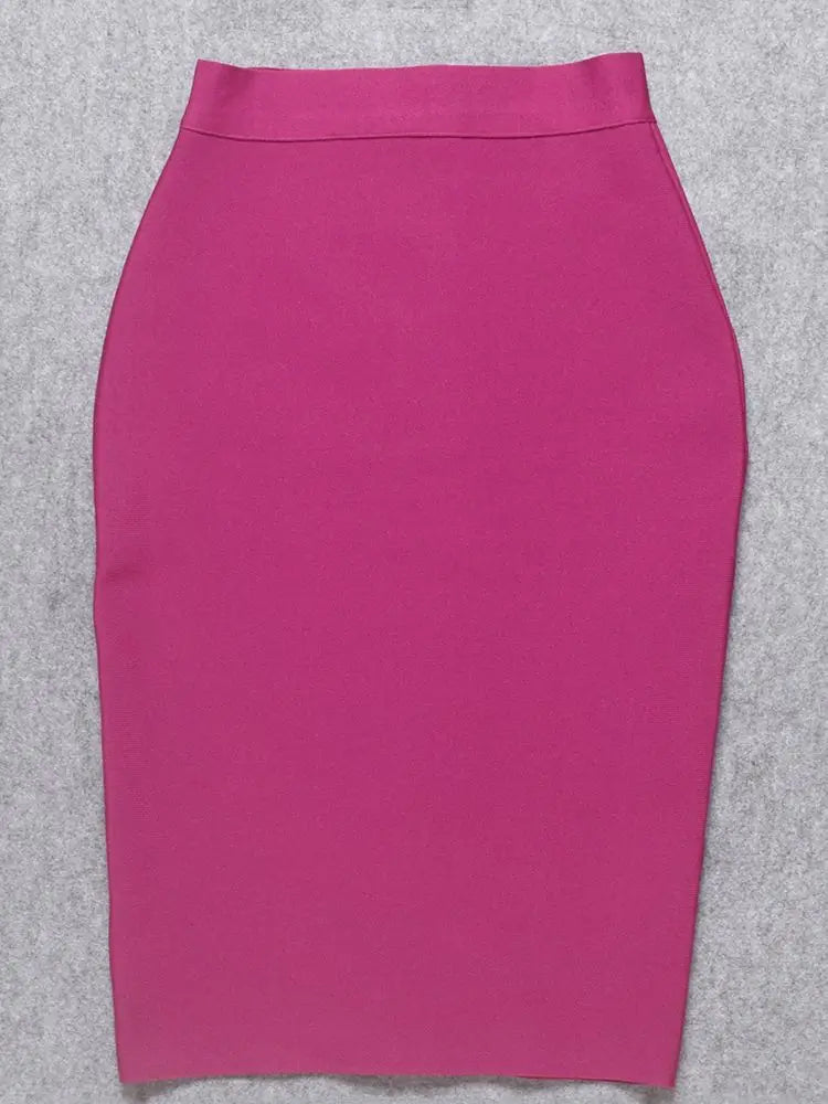 BEAUKEY Sexy Fushcia Pink Bandage Skirt 2023 For Women Party Pencil Skirt Bodycon Cocktail Luxury White Red Black Skirts XL