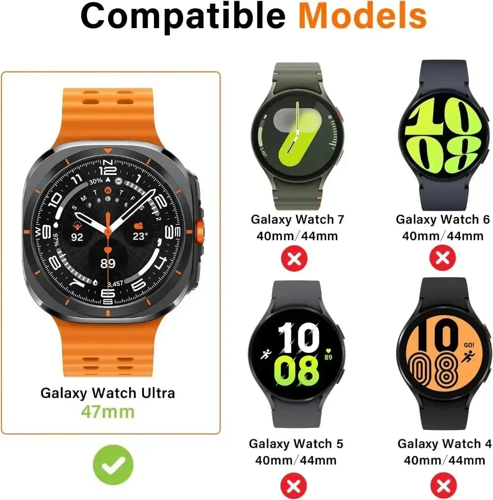 Luxury Aluminium Case for Samsung Galaxy Ultra Watch Ultra 47mm Metal Cover Screen Protector for Samsung Galaxy 7 Ultra 47mm