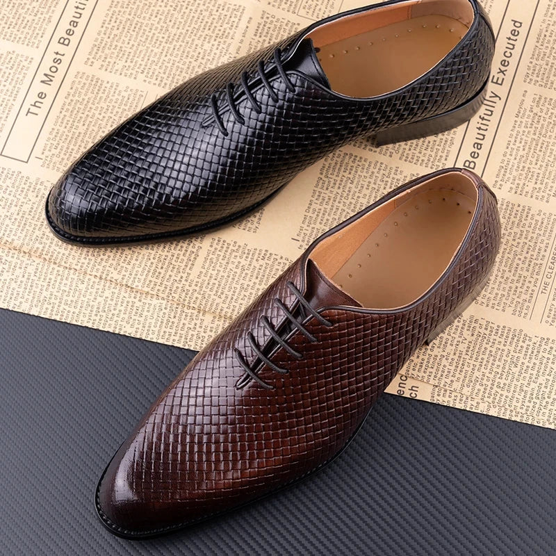 Men Dress Shoes Formal Office Oxford Wedding Party Matches Suit Zapatos De Hombre High Grade Genuine Leather handmade Man shoes