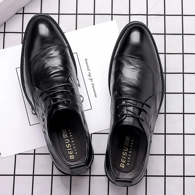 Men's Genuine Leather Business Formal Oxfords Shoes