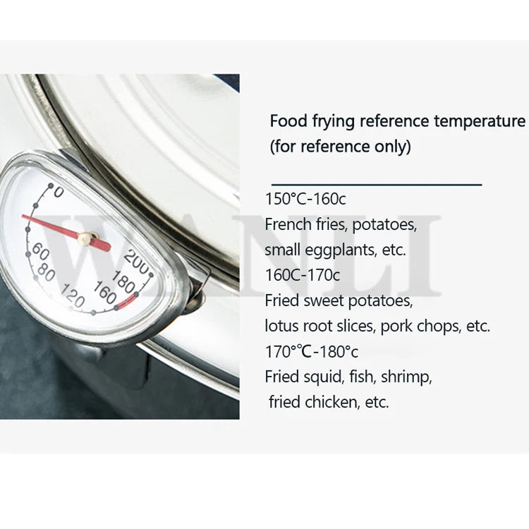 Deep fryer Stainless Steel Tempura Fryer Temperature Control Fried Chicken Fried Pan Cooking Tool Gas Electric Stove Universal