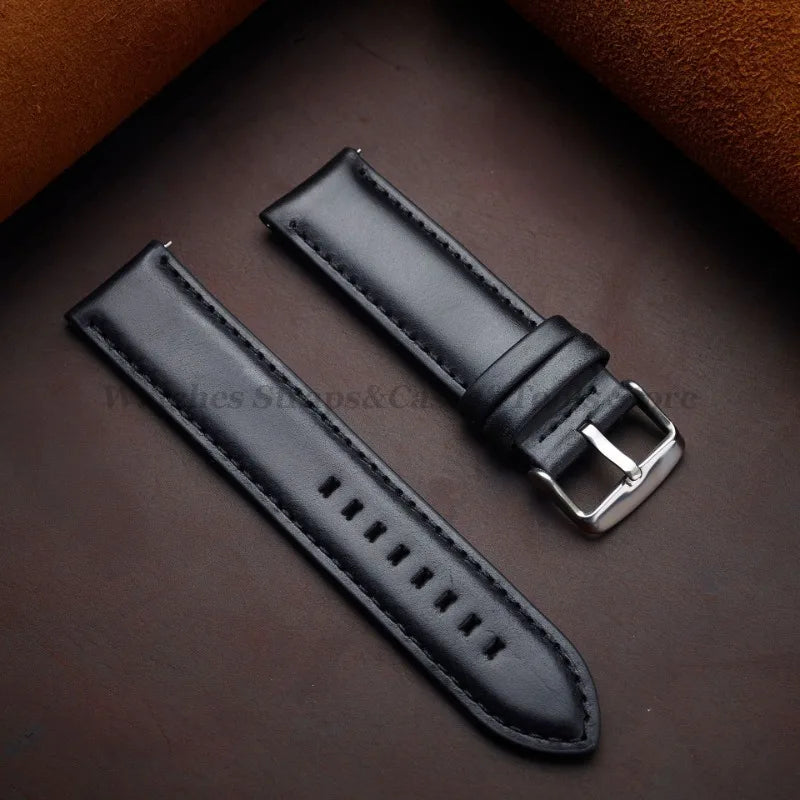 Genuine Leather Watchband 18mm 20mm 22mm 24mm 26mm Vintage Cowhide Watch Strap for DW Quick Release Bracelet Universal Wristband