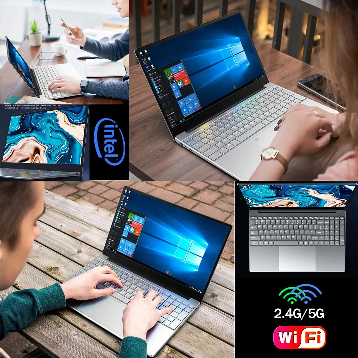 Windows 10 11 Ram 16GB Rom 256GB 512GB 1TB 2TB SSD Ultrabook Computer 2.4G/5.0G Wifi Bluetooth Intel N5095 Gaming Laptop