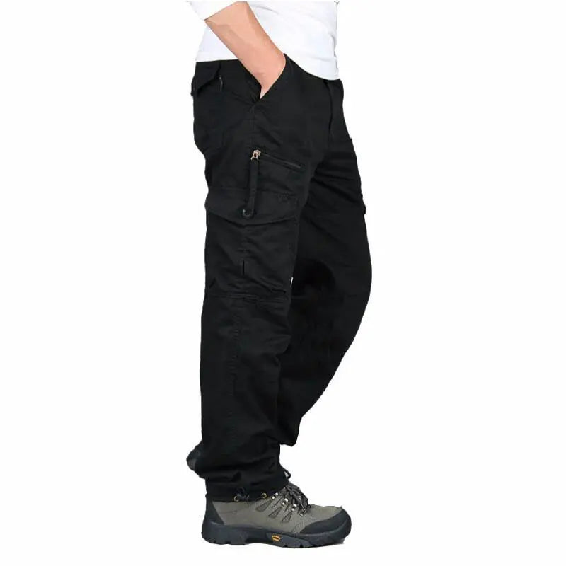 Spring Autumn Men Solid Cargo Pants Men Casual Multi Pockets Tactical Trousers Pants Men Cotton Joggers Camouflage Trousers Male