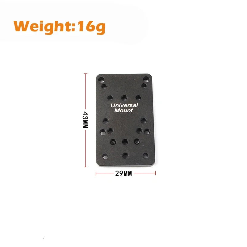 Universal Rear Red Dot Sight Mount Plate Base For GLOCK Pistol Tactical Hunting For RMR SRO MROS VENOM Doctor Red Dot Sightscope