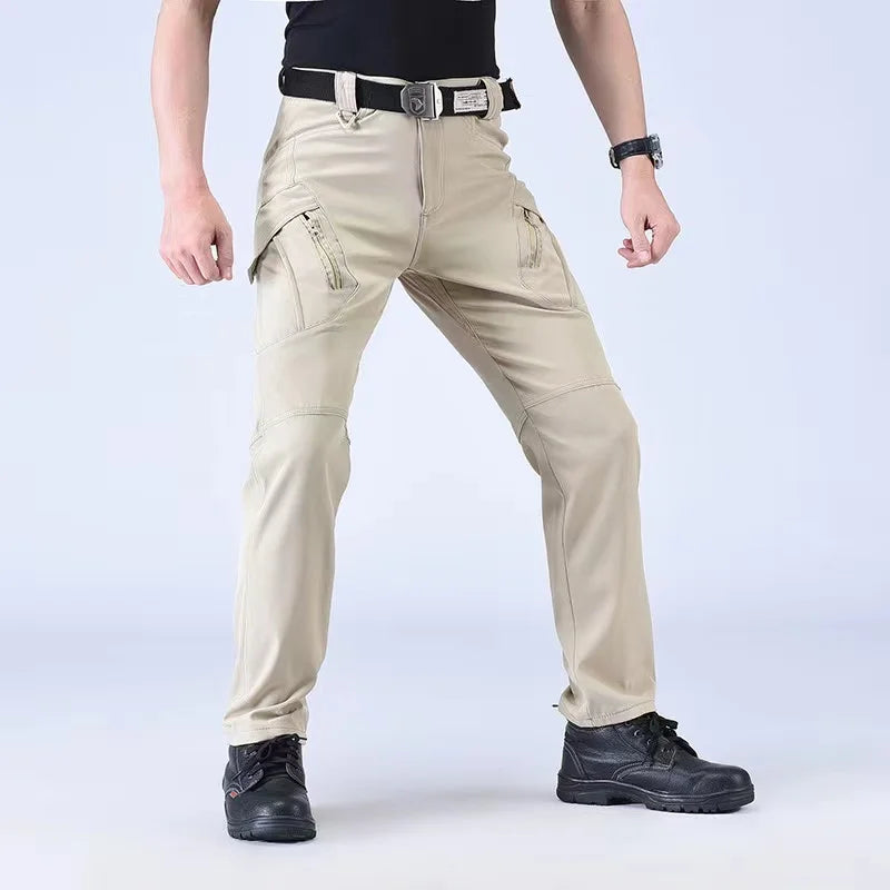 Men Tactical Cargo Softshell Elastic Hiking Trekking Climbing Camping Outdoor Hunting Trousers Spring Autumn Fall Military Pants