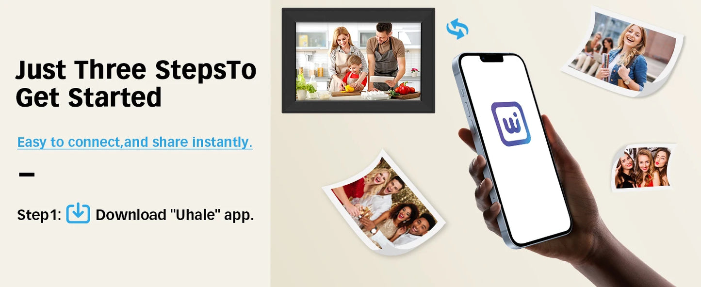 WiFi Digital Photo Frame 10.1 Inch Smart Digital Picture Frame with 1280x800 IPS HD Touch Screen Home Decoration for You Gift