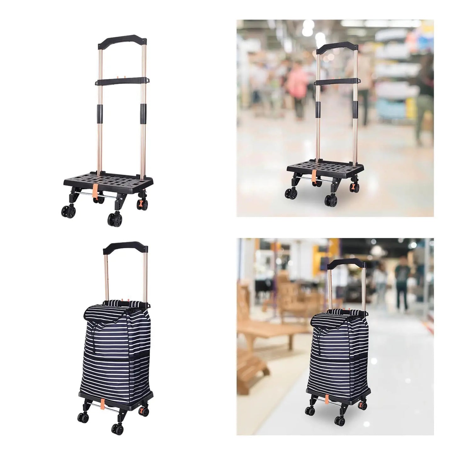 Folding Hand Truck, Heavy Duty Cart for Moving, Solid Utility Cart for Luggage, Personal, Travel, Moving, Office