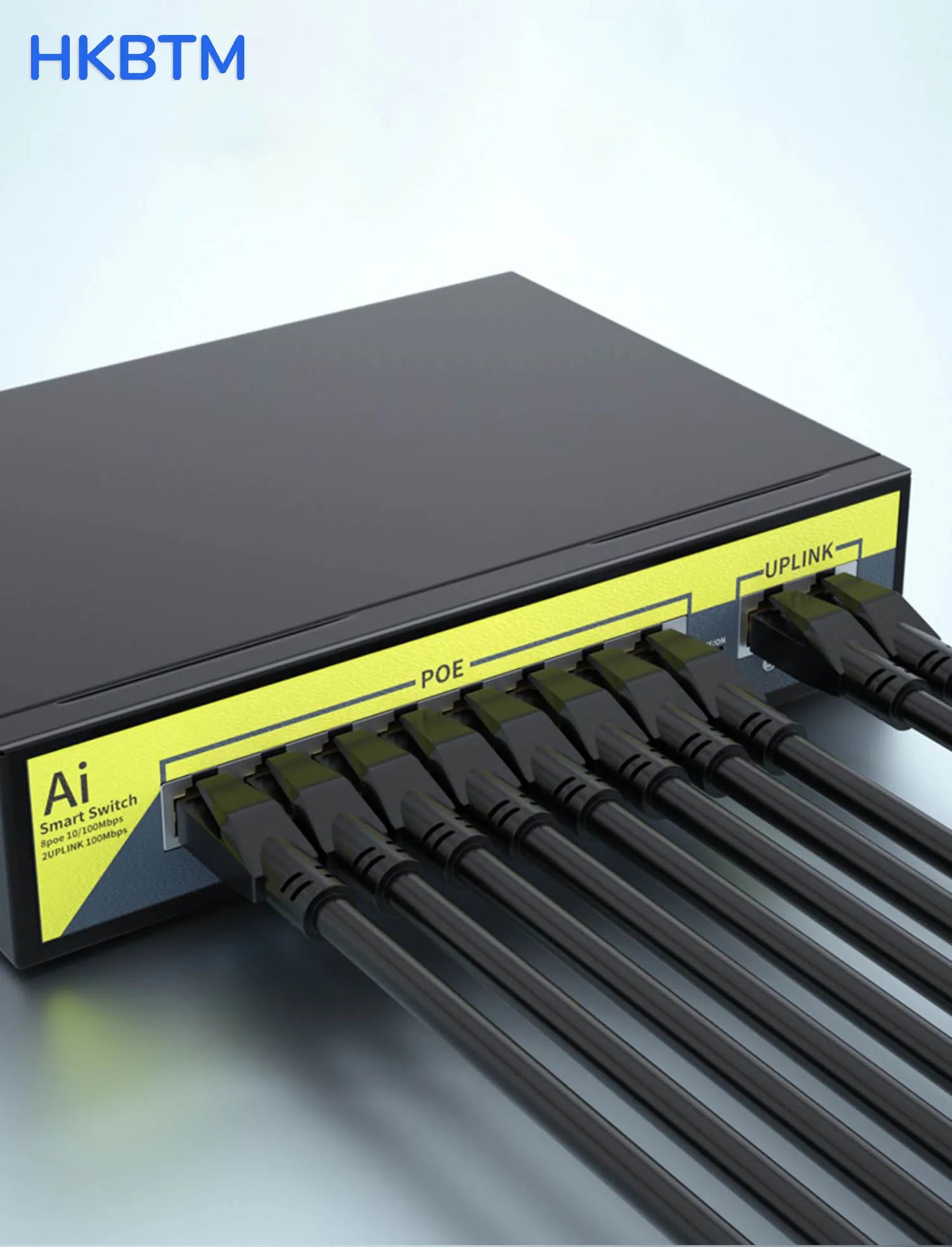 HKBTM Gigabit POE Switch 1000M Network Gigabit 48V POE Switch RJ45 Hub LAN 1000Mbps Switcher ,Plug and Play ,Easy Setup