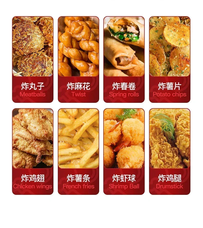 Chigo Professional Fryer Electric Cookware for Kitchen Deep French Fries Commercial Fryers Frying Oil Cooker Timer Arfrai 10L Ar