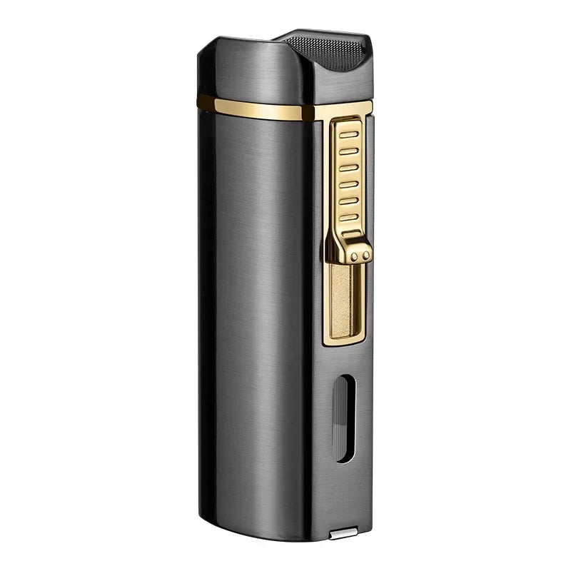 New Luxury Cigar Lighter Torch Metal Straight Jet Butane Lighter Smoking Accessories Cool Cigar Punch Men's Gifts