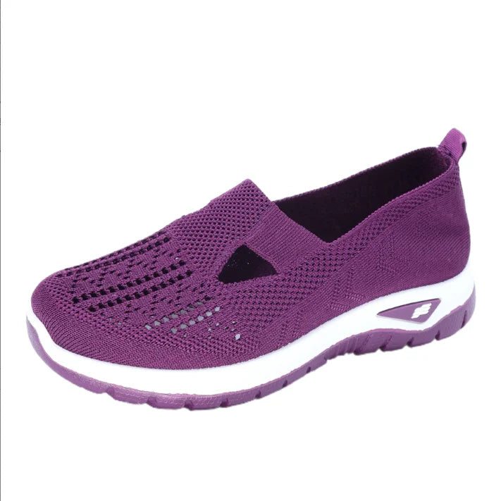 Women's Casual Solid Color Breathable Soft-Soled lightweight Walking Shoes,