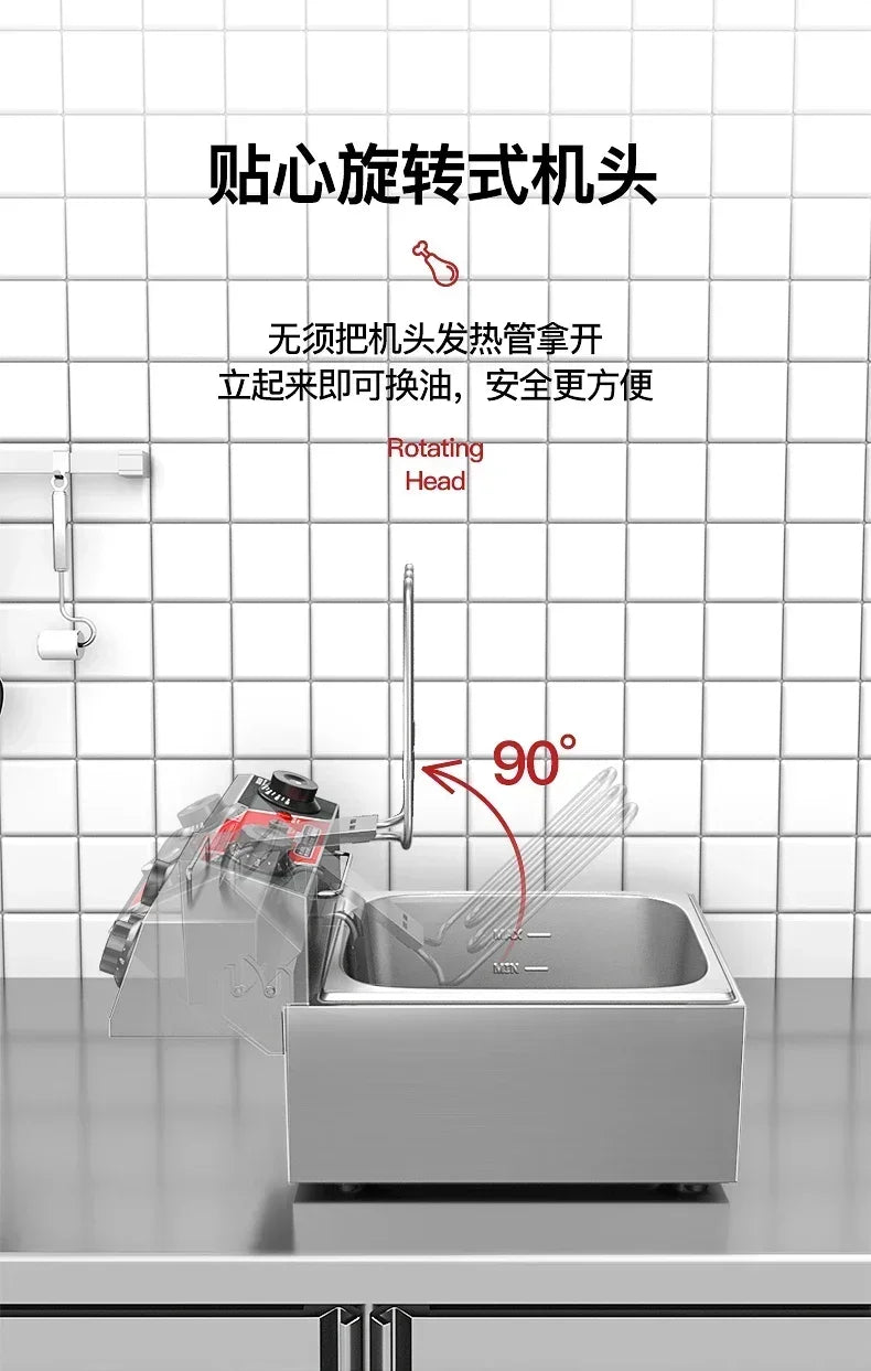 Chigo Professional Fryer Electric Cookware for Kitchen Deep French Fries Commercial Fryers Frying Oil Cooker Timer Arfrai 10L Ar