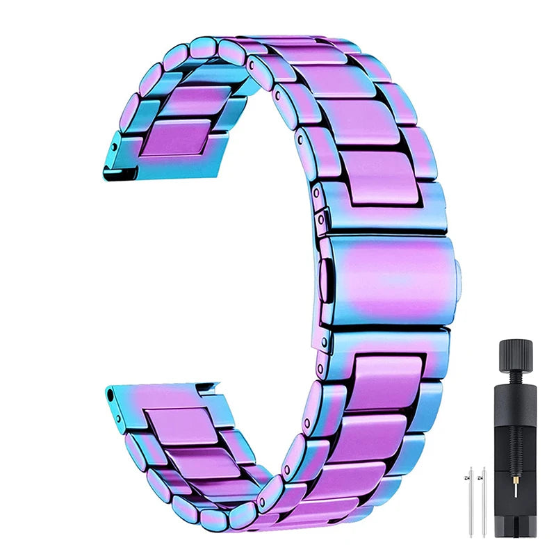 18mm 22mm 20mm Watch Band For Samsung Galaxy Watch 7/6/5/4/3 40mm 44mm S3 Active2 Huawei Watch GT4 GT3 Gt2e Stainless Steel Band