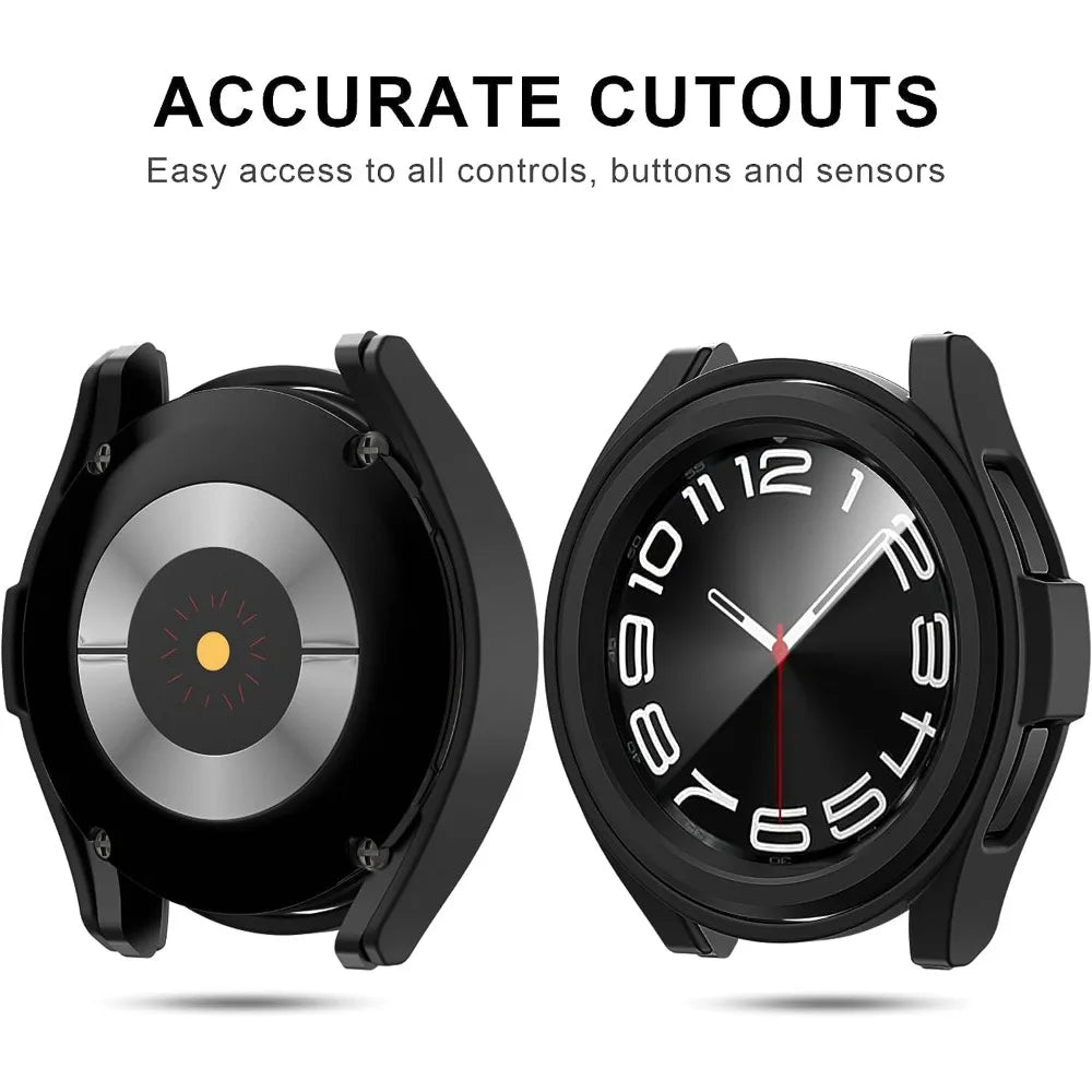 Screen Protector Glass for Samsung Galaxy Watch 6 Classic 43mm 47mm Watch4 5 6 40mm 44mm Screen Protective Film Bumper Case